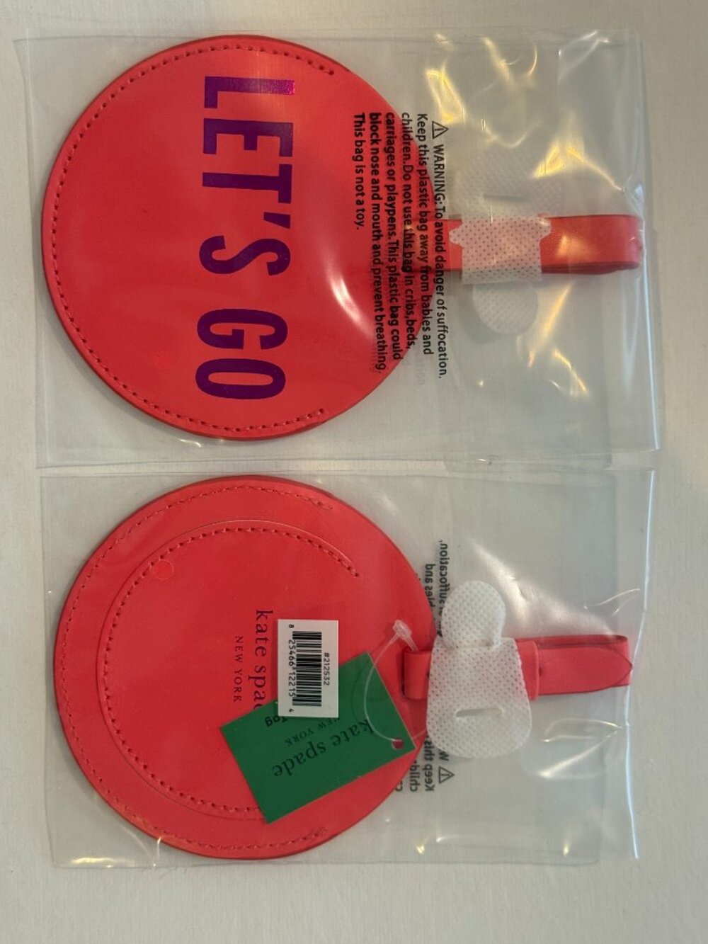 Luggage Tag (Circle), Lets Go, Kate Spade, set of two - Picture 8 of 8